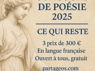 Faites vivre la poésie. Partagez-la. Ce qui reste, c’est ce que l’on transmet.