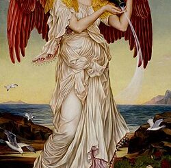 Représentation d'Éos sur une peinture d'Evelyn De Morgan en 1895.