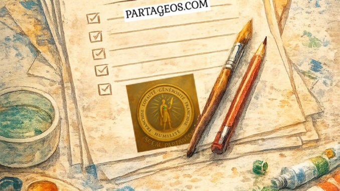 “Règlement du concours” avec avec le logo Partageos.