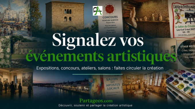 Partagez un évènements artistique et culturel sur Partageos.com pour qu'il ne passe pas inaperçu